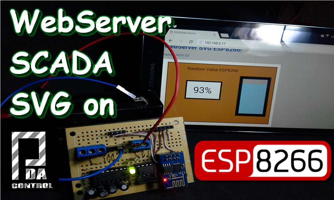 ESP8266 WebServer Scada SVG  valor Random con Bateria 6v