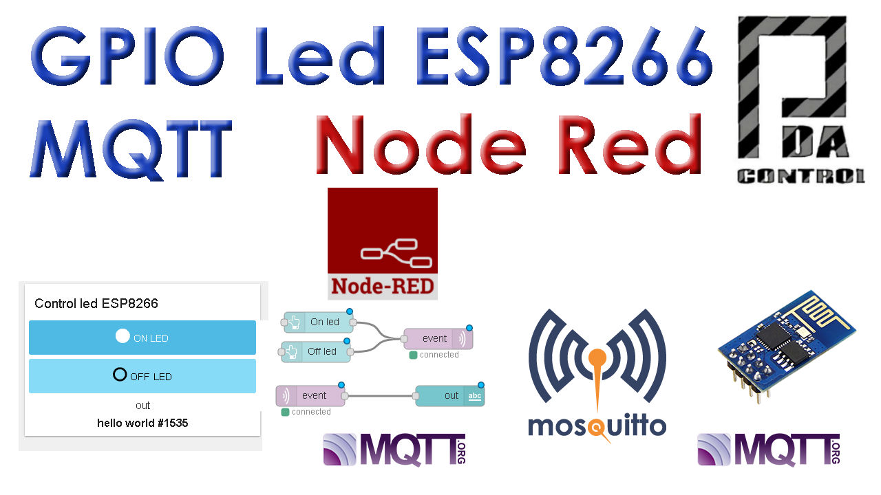 Tutorial ESP8266 Control GPIO Node-RED MQTT  (Mosquitto) IoT   # 1